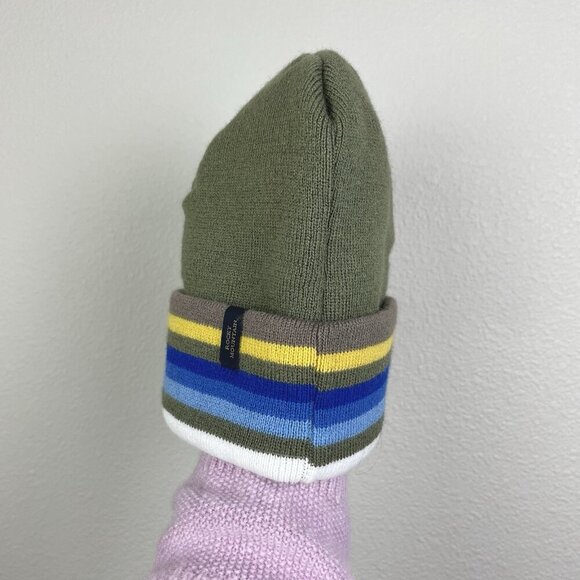 Pendleton National Park Stripe Beanie Fold Over Green Gorpcore Knit Unisex OS - Picture 4 of 16
